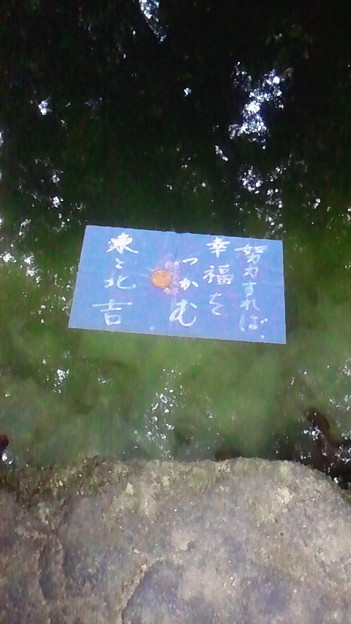 八重垣神社の占いで浮かび上がった言葉は 努力すれば幸福をつかむ 写真共有サイト フォト蔵