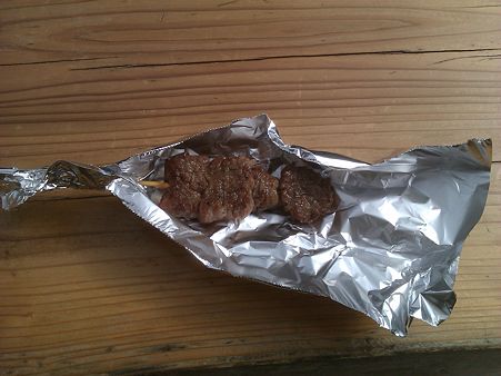 飛騨牛の串焼き