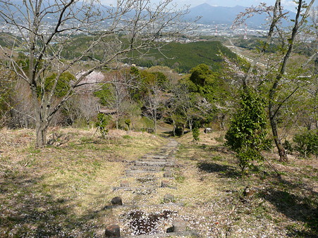 明星山山頂から見下ろす階段