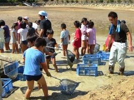 魚を追いかける子どもたち