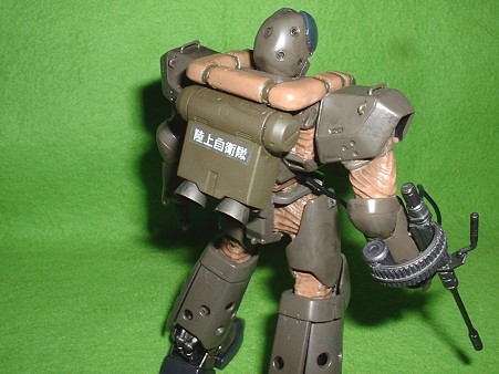 バンダイ プラモデル「ヘルダイバー」に付属パラシュートザックを装着 斜め後より Doburoku-TAO